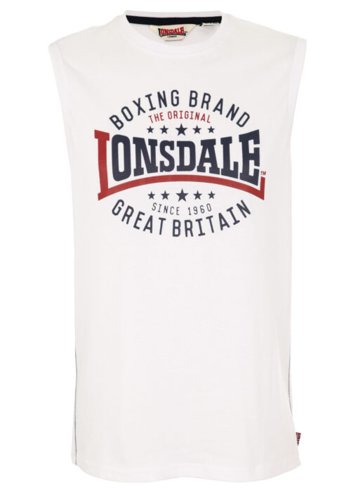 hombre ärmelloses camiseta slim fit blanco